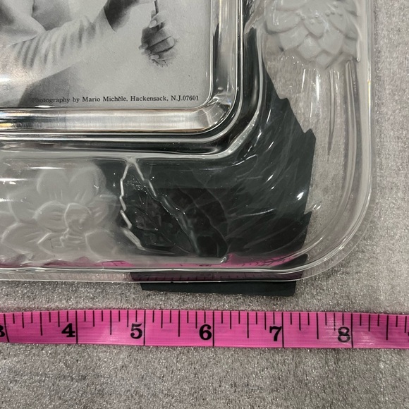 Crystal Clear Studio Glass Picture Frame 4x6 Japan VTG Clear Frosted Photo - Picture 5 of 6